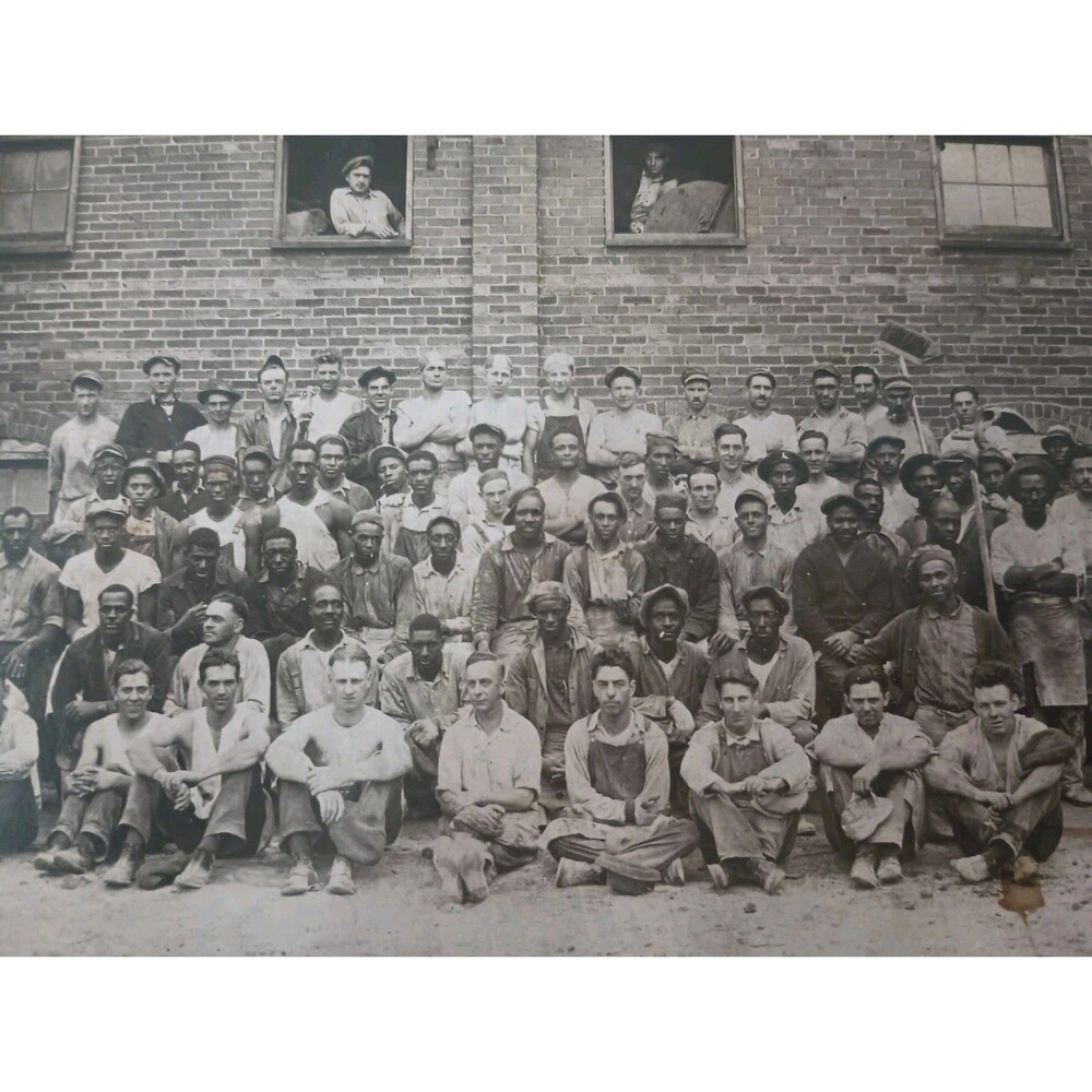 Antique Black Americana Workers Photo 10 X 24 inches